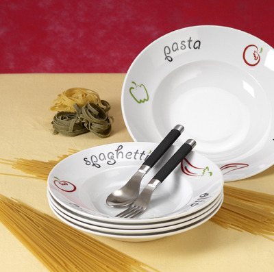 Cryspo Trio Σετ των 7 Πιάτο Ζυμαρικών Πορσελάνης Φ26/Φ30cm 49100357B